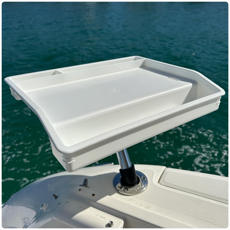 Five Oceans Boat Cutting Board, 17"x14"- Deluxe Bait Cutting Table with Rod Holder Mount, Knife & Pliers Holder, 3 Deep Trays & Draining Hole - 1-Year Warranty - FO4298 - Image 1
